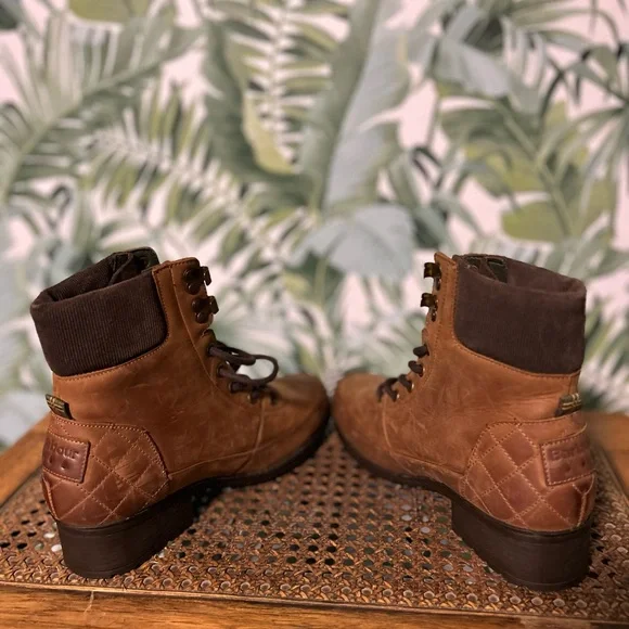 Women’s Barbour Grassmoor Brown Leather Boots - Picture 4 of 7